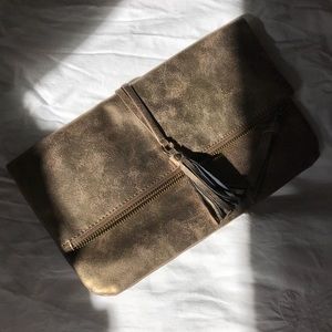Bronze Distressed Metallic Lucky Brand Clutch